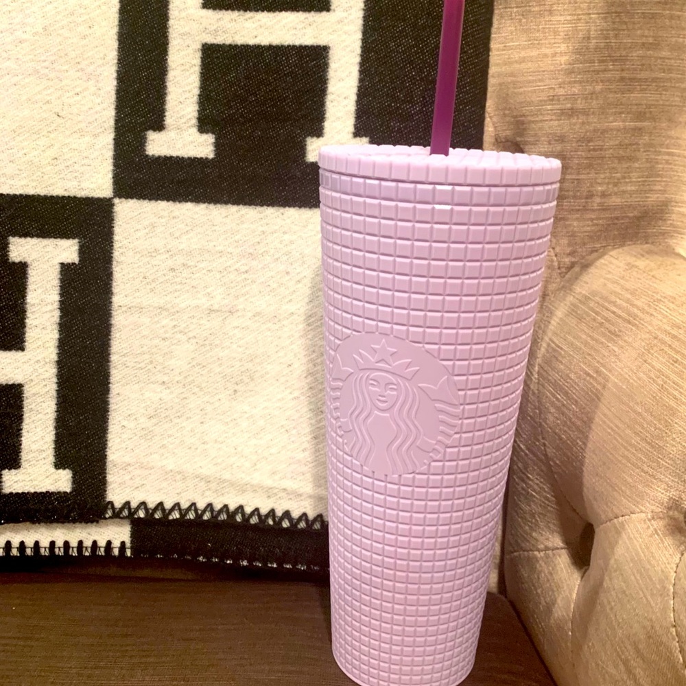 Starbucks Matte Lilac Grid Studded Tumbler